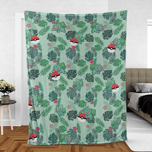 Bulbasaur Pokemon Pattern Fleece Blanket