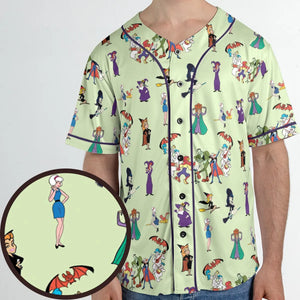 Witches Cartoon Characters Unisex Baseball Jersey