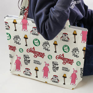 A Christmas Story Pattern Large Tote Bag