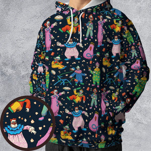 Clowns Popcorn Killer Klowns from Outer Space Pattern All-over Print Hoodie