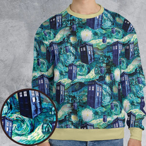 Tardis Starry Night Doctor Who All-over Print Sweatshirt
