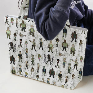 The Walking Dead Characters as Cartoons Large Tote Bag