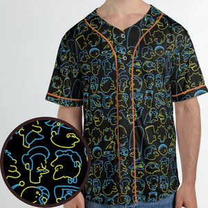 The Simpsons Neon Unisex Baseball Jersey