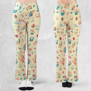 Ren and Stimpy Pattern Flare Leggings