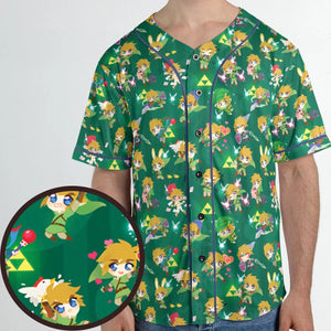Cute Link Posing The Legend Of Zelda Unisex Baseball Jersey
