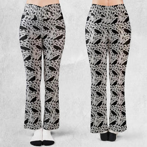Nevermore The Raven Edgar Allan Poe Pattern Flare Leggings
