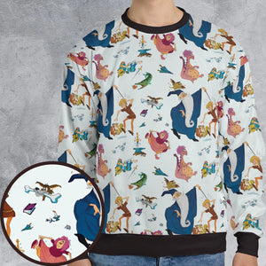 Sword in the Stone Pattern All-over Print Sweatshirt