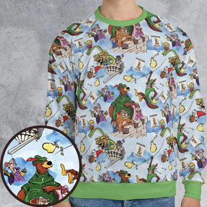 Robin Hood Characters Pattern All-over Print Sweatshirt