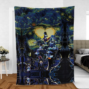 Kingdom Hearts Starry Night Fleece Blanket