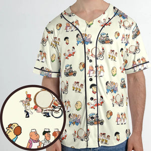 Three Stooges Cartoon 1965 Unisex Baseball Jersey