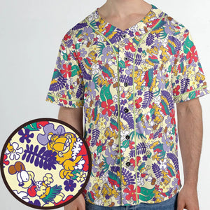 Aloha Garfield And Odie Unisex Baseball Jersey