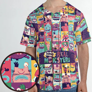 Aaahh!!! Real Monsters Characters Pattern Unisex Baseball Jersey
