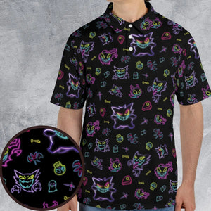 Neon Gastly Haunter Gengar Pokemon AOP Men/Women Polo Shirt