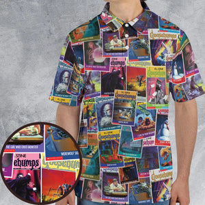 Goosebumps Monster Collage Pattern AOP Men/Women Polo Shirt