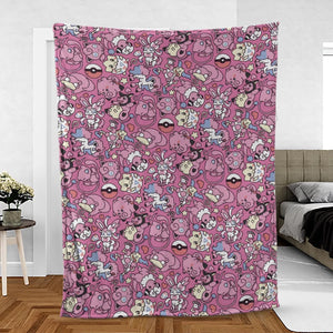 Fairy Pokemon Pattern Fleece Blanket
