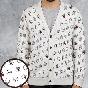 Super Mario Boo Pattern Cardigan