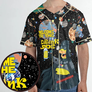 Simpson Darth Vader Welcome To The Drink Side Unisex Baseball Jersey
