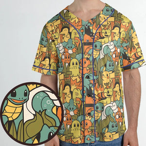 Power Starter Colors Pokemon Unisex Baseball Jersey