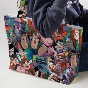 Gravity Falls Characters Pattern Large Tote Bag