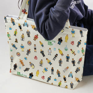 Breaking Bad in Pixels Pattern Large Tote Bag