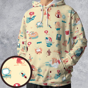 Ren and Stimpy Pattern All-over Print Hoodie
