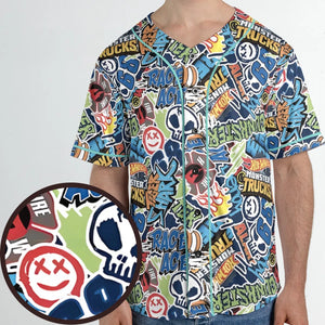 Hot Wheels Monster Trucks Logos Unisex Baseball Jersey
