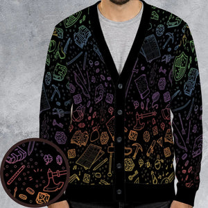DnD Tabletop RPG Pattern Cardigan