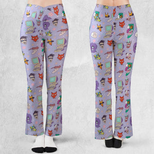 Floral Courage Courage the Cowardly Dog Flare Leggings