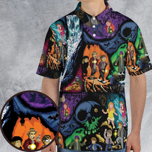 Goonies 80s Pixel Art AOP Men/Women Polo Shirt