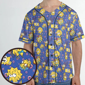 Trippy Simpsons Melting Unisex Baseball Jersey