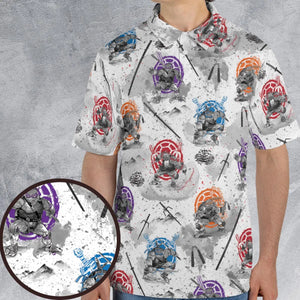 TMNT Characters Sumi-E Pattern AOP Men/Women Polo Shirt