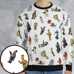 Simpsons Star Wars Mashup All-over Print Sweatshirt