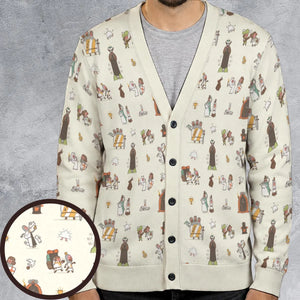 The Holy Grail Pattern Monty Python Button Down Cardigan