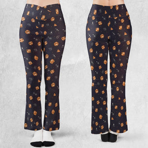 Halloween Dices Pattern Flare Leggings