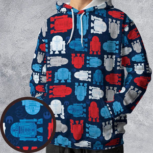 R2-D2 Star Wars 4th of July Pattern All-over Print Hoodie