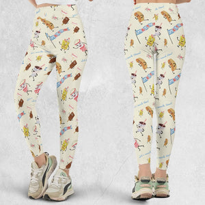 Let's All Go To The Lobby Retro Cartoon Legging