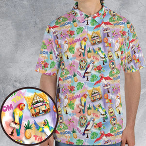 Tiki Room With Orange Bird AOP Men/Women Polo Shirt