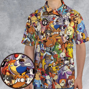 Dogs From Famous Cartoons AOP Men/Women Polo Shirt