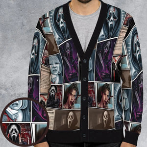 Scream Ghostface Horror Movie Halloween Cardigan
