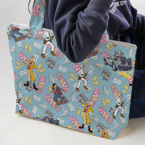 Marty McFly Dr. Emmett Brown Back To The Future Large Tote Bag