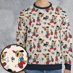 Whimsy Wear Pinocchio All-over Print Sweatshirt