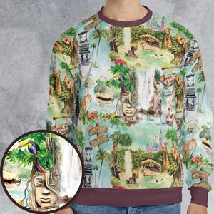 Water Color Jungle Cruise Map All-over Print Sweatshirt