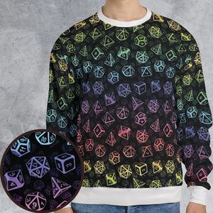 DnD Rainbow Dice Set Pattern All-over Print Sweatshirt