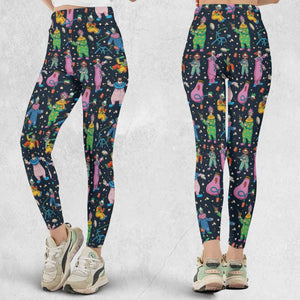 Clowns Popcorn Killer Klowns from Outer Space Pattern Legging