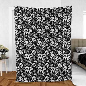 Ghostface Horror Movie Pattern Halloween Fleece Blanket