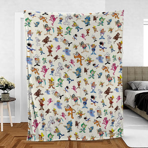 80s 90s Commercial Mascot Cereal Fleece Blanket