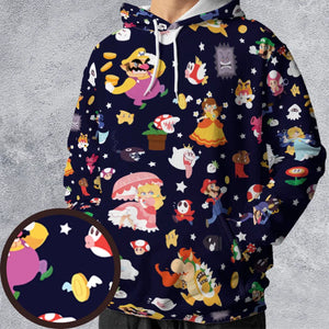 Mushroom Kingdom Super Mario All-over Print Hoodie