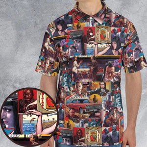 Retro Scenes Mia Wallace Vincent Vega Jules Winnfields Pulp Fiction AOP Men/Women Polo Shirt