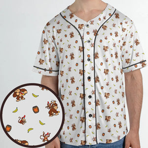 Nintendo Donkey Kong Characters Pattern Unisex Baseball Jersey