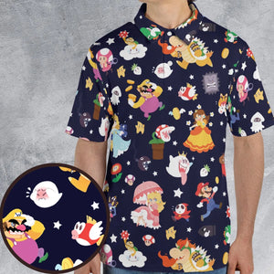 Mushroom Kingdom Super Mario AOP Men/Women Polo Shirt